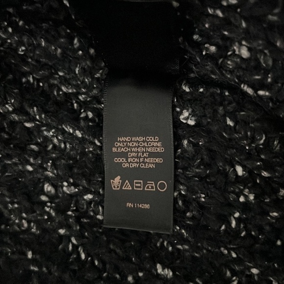 Frye Rollneck Sweater Jet Black Marled Wool Blend Oversized Turtleneck Size XS - Picture 9 of 12